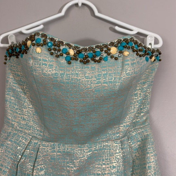 Lilly Pulitzer Raya Dress Mint Teal Jeweled Size 8 - Picture 2 of 6